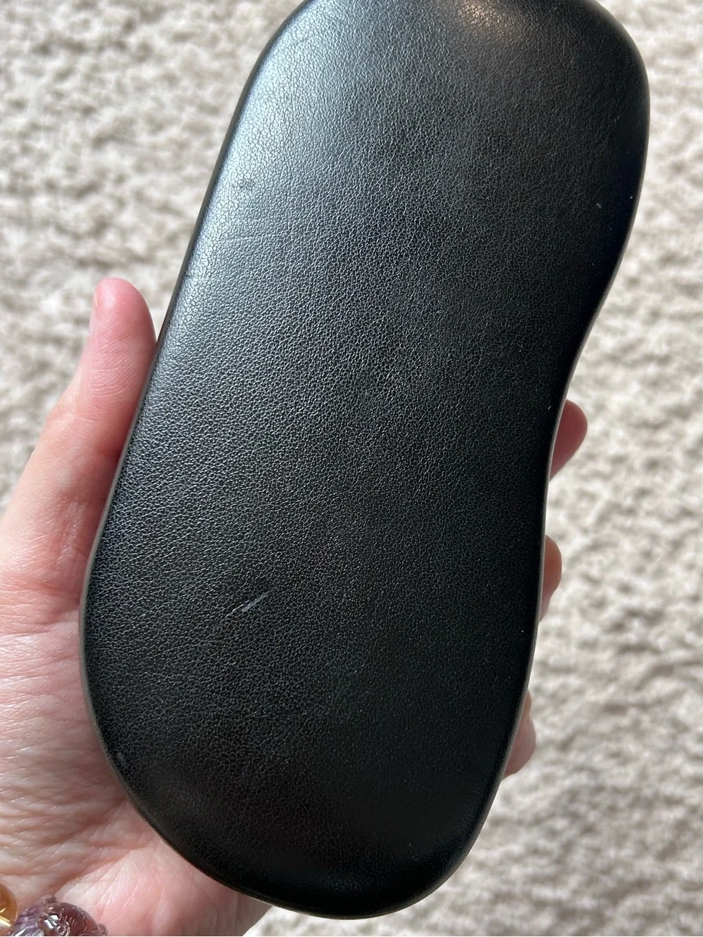 Ray-Ban Faux Leather Embossed Logo Hard Shell Clamshell Glass Case Black OS